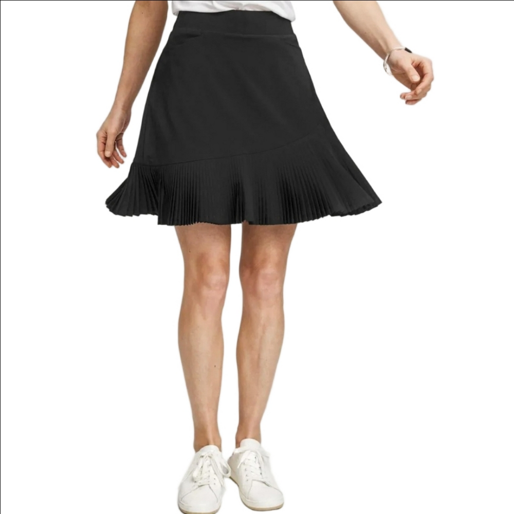 🆕 CHICO'S ZENERGY BLACK NEEMA UPF 50+ PLEATED SKORT SKIRT TENNIS GOLF - Picture 3 of 14